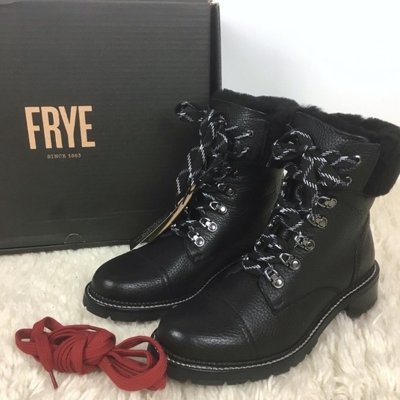 frye samantha shearling hiker boots